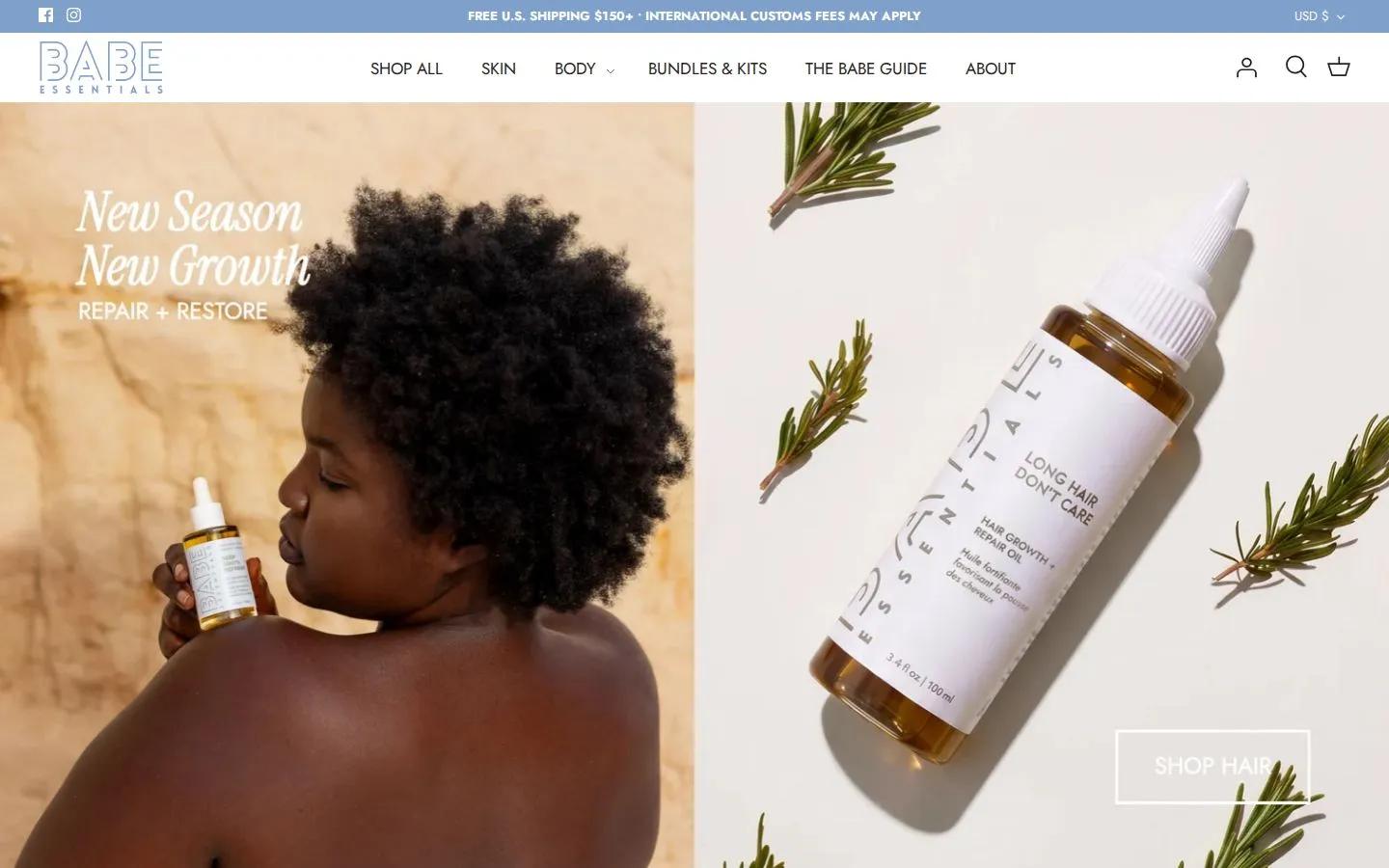 Babe Essentials — homepage