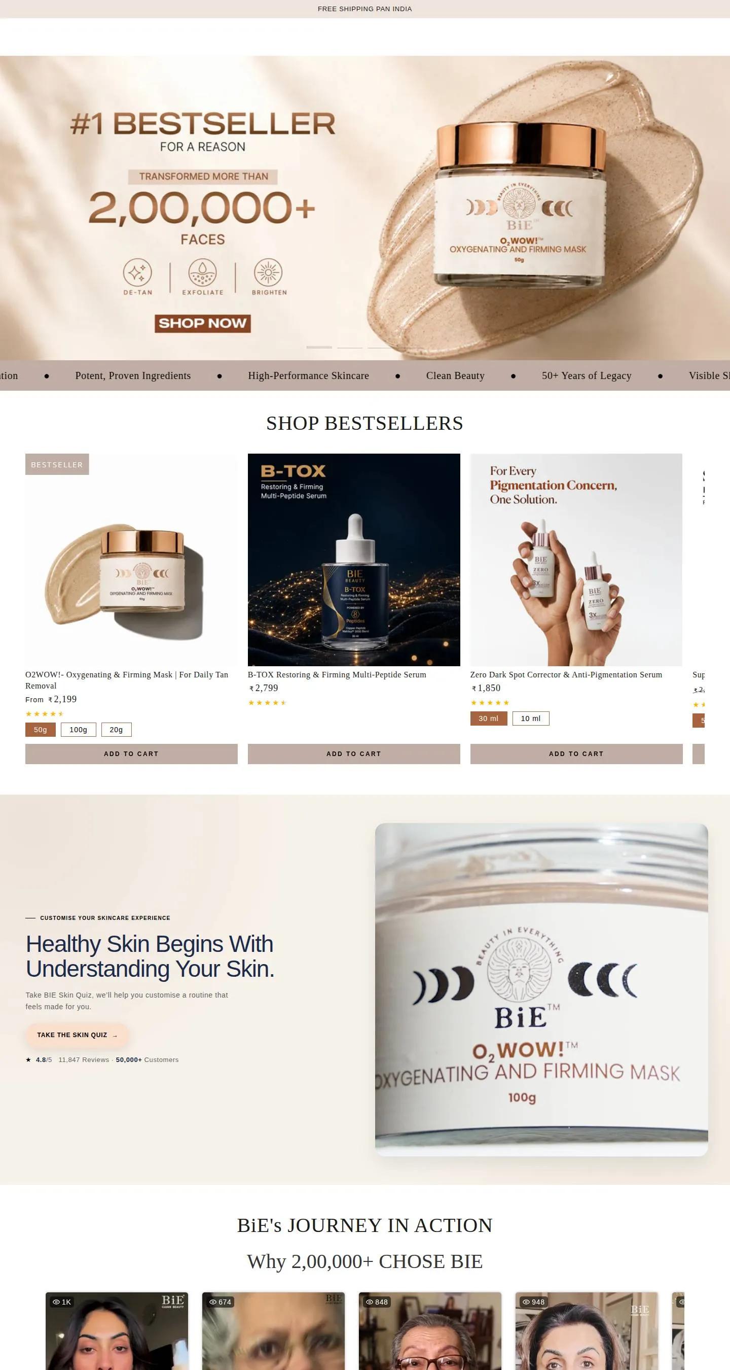 BiE Clean Beauty — full page