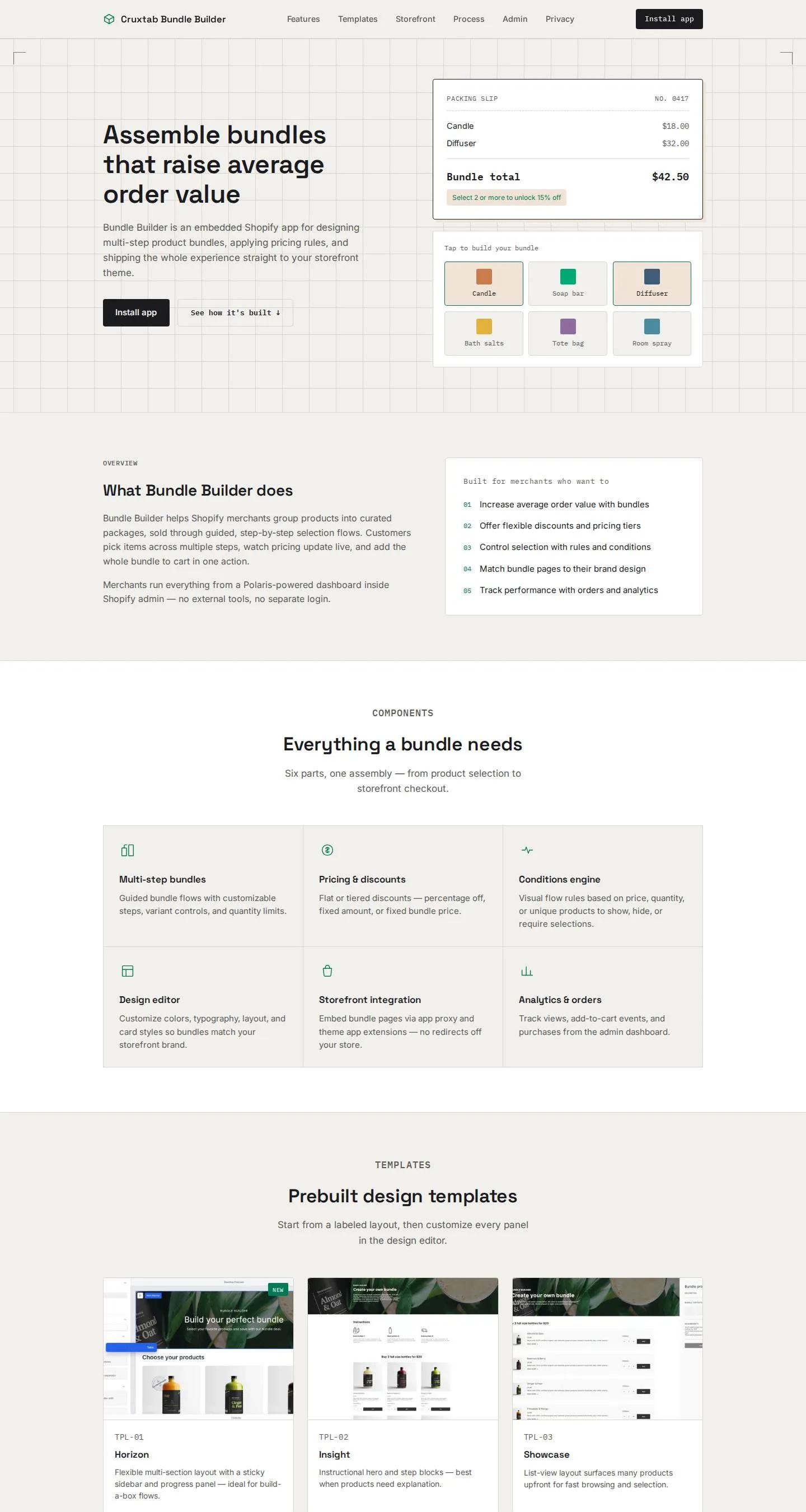 Cruxtab Bundle Builder — full page