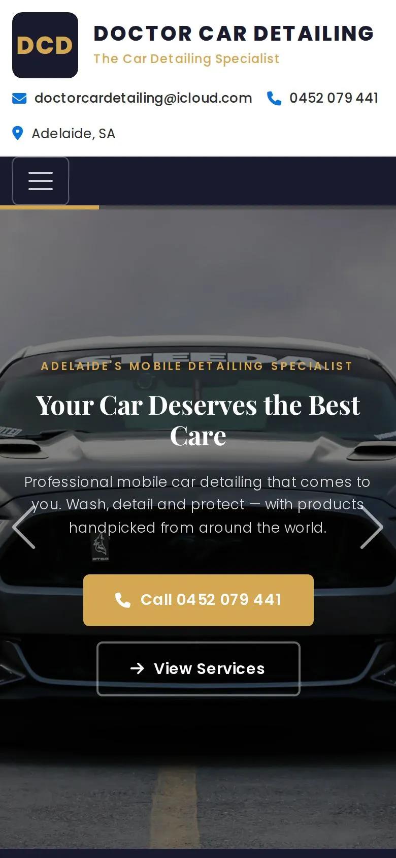 Doctor Car Detailing — mobile view