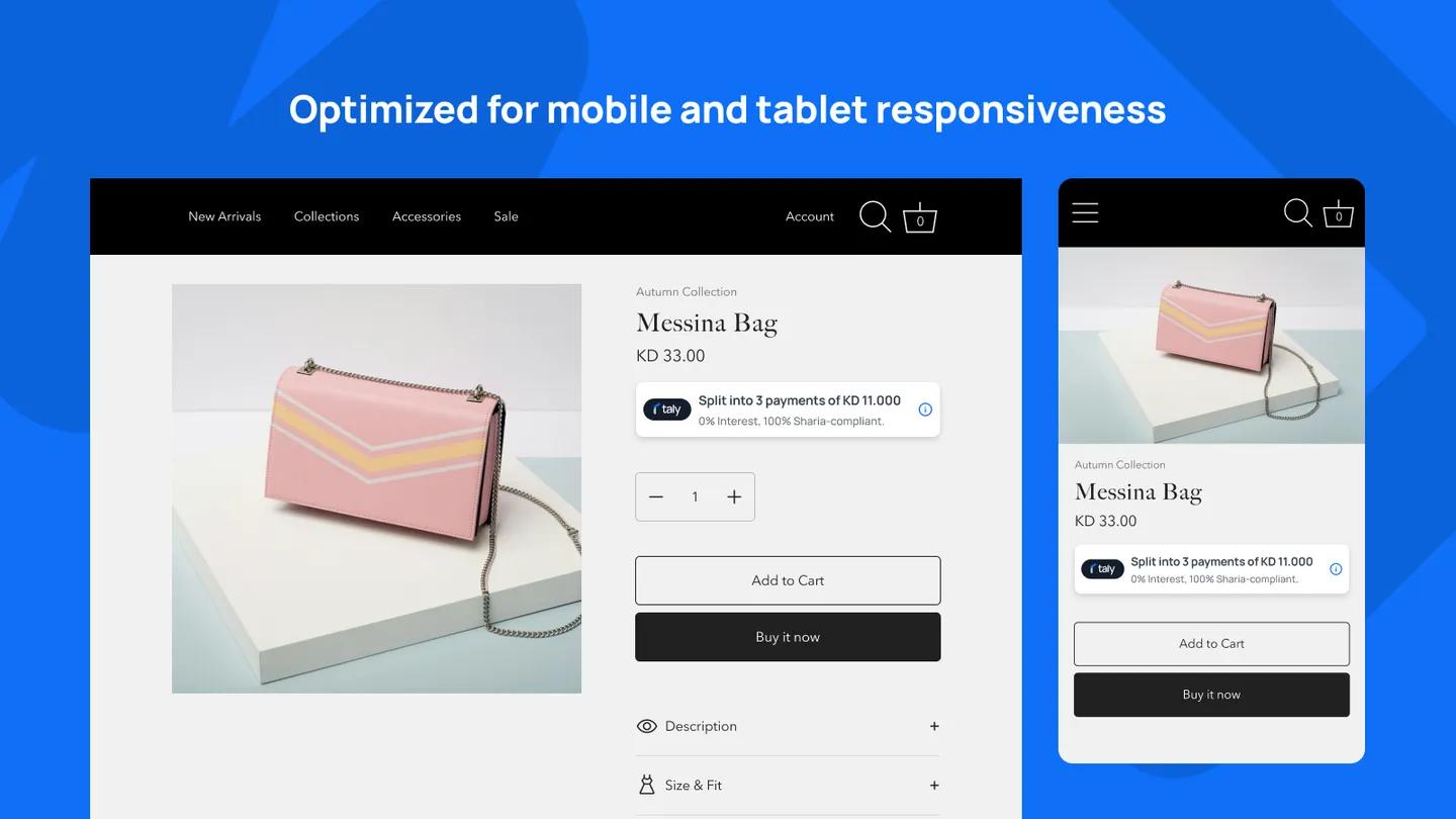 The widget on desktop and mobile