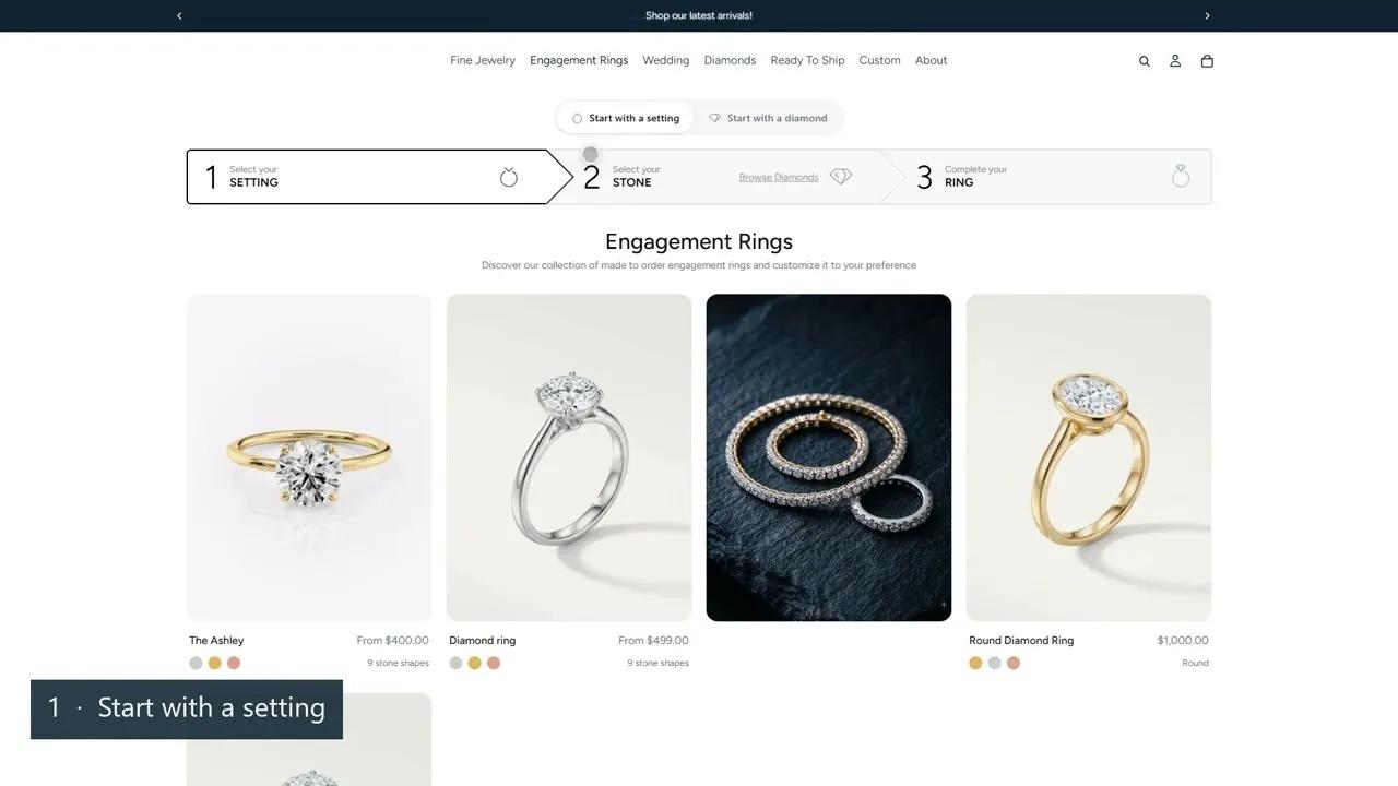 Diamond Ring Builder — walkthrough